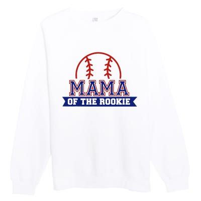 Mama Of Rookie 1st Birthday Baseball Theme Matching Party Premium Crewneck Sweatshirt