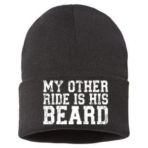 My Other Ride Is His Beard Sustainable Knit Beanie