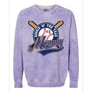 Mommy of Rookie 1st Birthday Baseball Theme Matching Party Colorblast Crewneck Sweatshirt