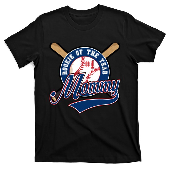 Mommy of Rookie 1st Birthday Baseball Theme Matching Party T-Shirt