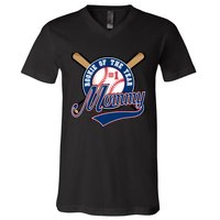 Mommy of Rookie 1st Birthday Baseball Theme Matching Party V-Neck T-Shirt