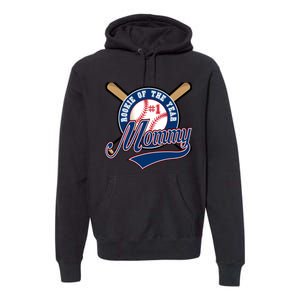 Mommy of Rookie 1st Birthday Baseball Theme Matching Party Premium Hoodie