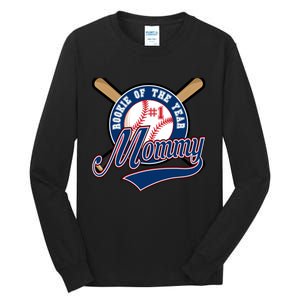 Mommy of Rookie 1st Birthday Baseball Theme Matching Party Tall Long Sleeve T-Shirt