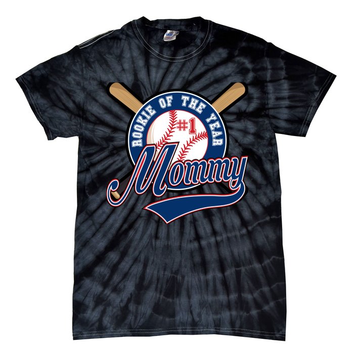 Mommy of Rookie 1st Birthday Baseball Theme Matching Party Tie-Dye T-Shirt