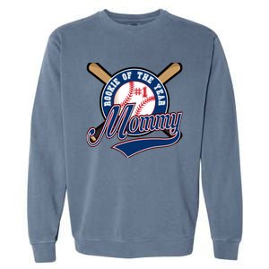 Mommy of Rookie 1st Birthday Baseball Theme Matching Party Garment-Dyed Sweatshirt