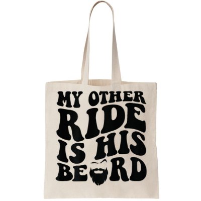 My Other Ride Is His Beard Retro Groovy Tote Bag