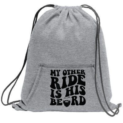 My Other Ride Is His Beard Retro Groovy Sweatshirt Cinch Pack Bag