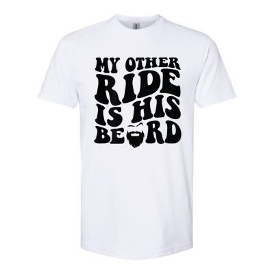 My Other Ride Is His Beard Retro Groovy Softstyle CVC T-Shirt