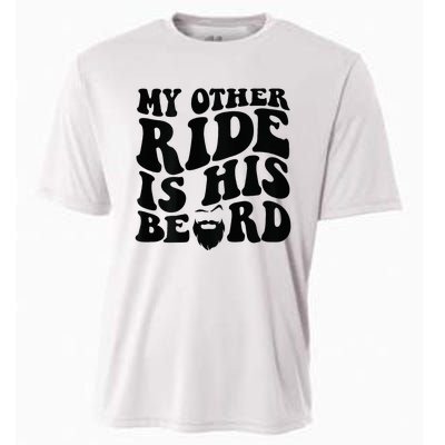 My Other Ride Is His Beard Retro Groovy Cooling Performance Crew T-Shirt