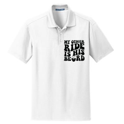 My Other Ride Is His Beard Retro Groovy Dry Zone Grid Polo