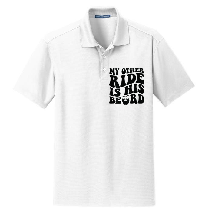 My Other Ride Is His Beard Retro Groovy Dry Zone Grid Polo