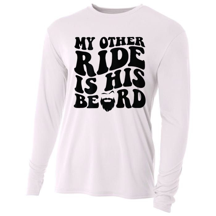 My Other Ride Is His Beard Retro Groovy Cooling Performance Long Sleeve Crew