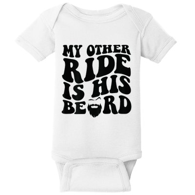 My Other Ride Is His Beard Retro Groovy Baby Bodysuit
