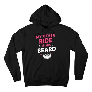 My Other Ride Is His Beard Funny Retro Beard Hoodie