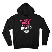 My Other Ride Is His Beard Funny Retro Beard Hoodie