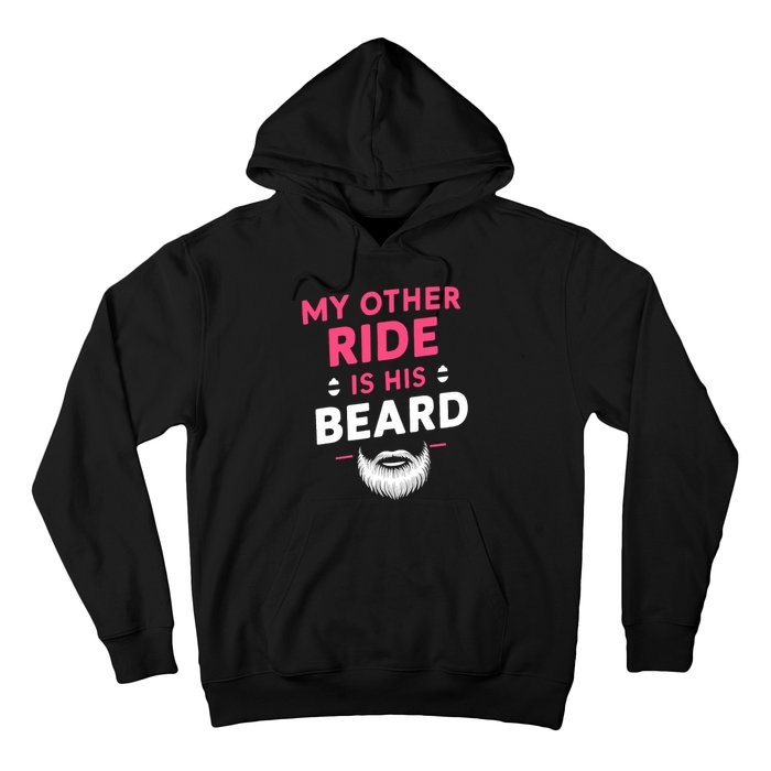 My Other Ride Is His Beard Funny Retro Beard Hoodie