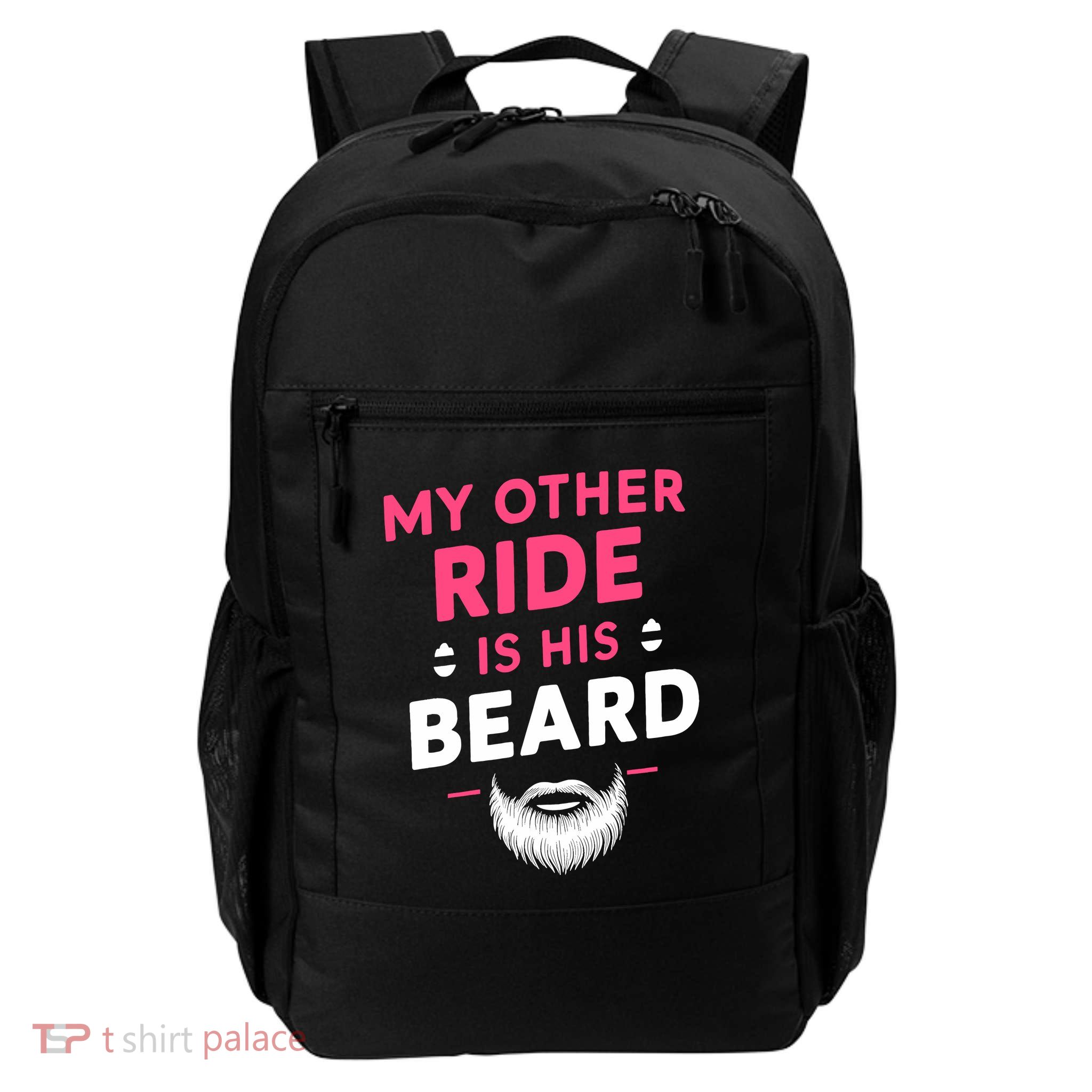 My Other Ride Is His Beard Funny Retro Beard Daily Commute Backpack