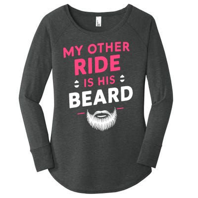 My Other Ride Is His Beard Funny Retro Beard Women's Perfect Tri Tunic Long Sleeve Shirt