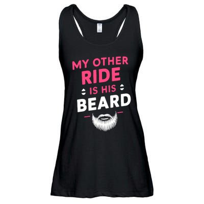 My Other Ride Is His Beard Funny Retro Beard Ladies Essential Flowy Tank