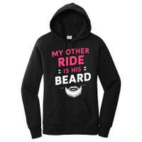 My Other Ride Is His Beard Funny Retro Beard Women's Pullover Hoodie