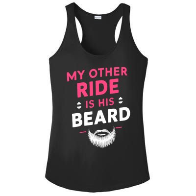 My Other Ride Is His Beard Funny Retro Beard Ladies PosiCharge Competitor Racerback Tank