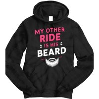 My Other Ride Is His Beard Funny Retro Beard Tie Dye Hoodie