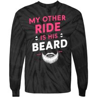 My Other Ride Is His Beard Funny Retro Beard Tie-Dye Long Sleeve Shirt