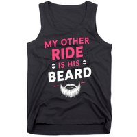 My Other Ride Is His Beard Funny Retro Beard Tank Top