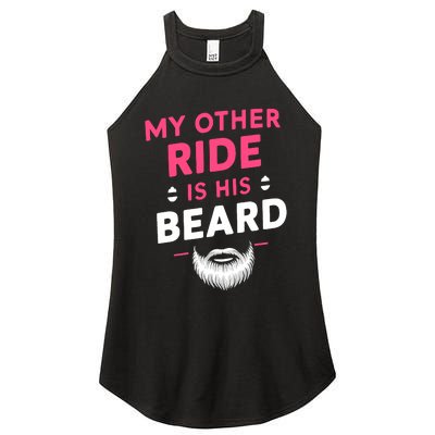 My Other Ride Is His Beard Funny Retro Beard Women's Perfect Tri Rocker Tank