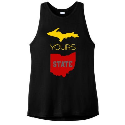 Michigan Ohio Rivalry Up Yours State Funny Ladies PosiCharge Tri-Blend Wicking Tank