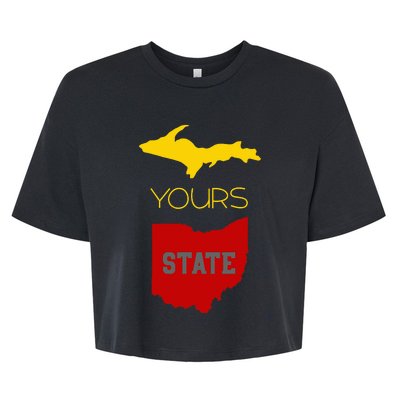 Michigan Ohio Rivalry Up Yours State Funny Bella+Canvas Jersey Crop Tee