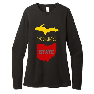 Michigan Ohio Rivalry Up Yours State Funny Womens CVC Long Sleeve Shirt