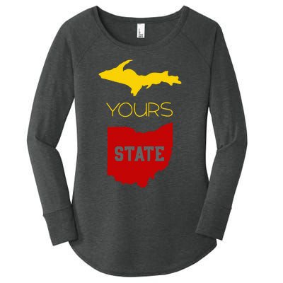 Michigan Ohio Rivalry Up Yours State Funny Women's Perfect Tri Tunic Long Sleeve Shirt