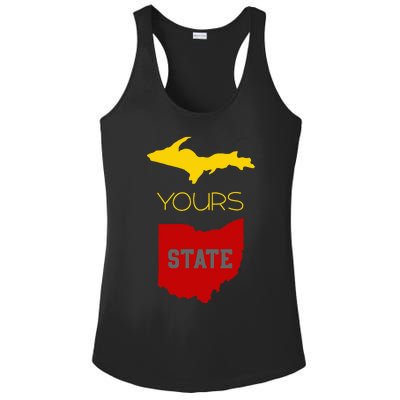 Michigan Ohio Rivalry Up Yours State Funny Ladies PosiCharge Competitor Racerback Tank