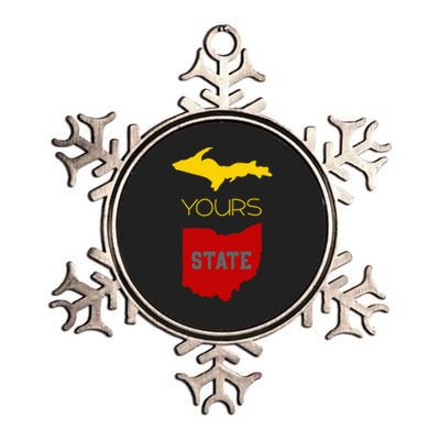 Michigan Ohio Rivalry Up Yours State Funny Metallic Star Ornament