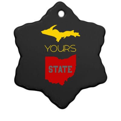 Michigan Ohio Rivalry Up Yours State Funny Ceramic Star Ornament