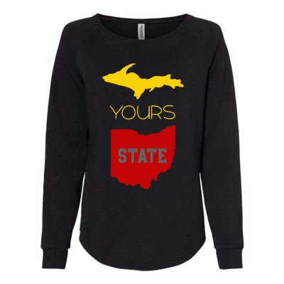 Michigan Ohio Rivalry Up Yours State Funny Womens California Wash Sweatshirt