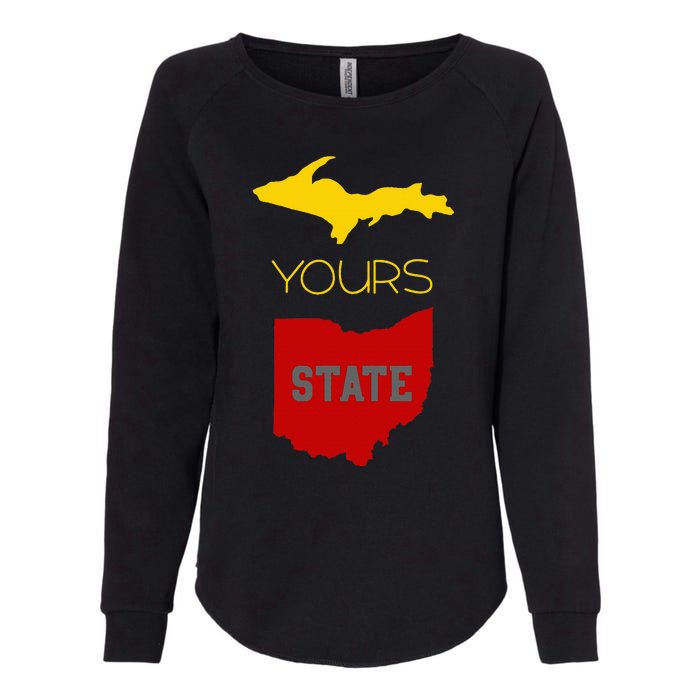 Michigan Ohio Rivalry Up Yours State Funny Womens California Wash Sweatshirt