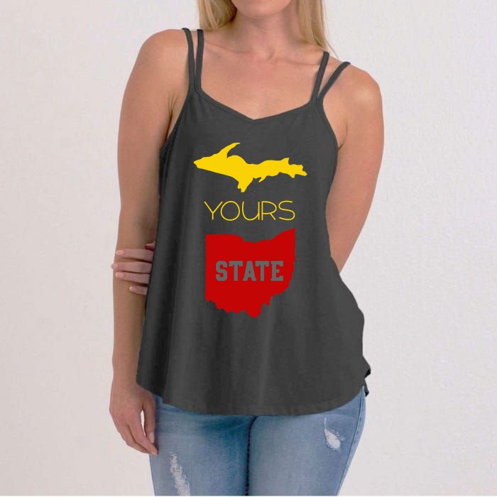 Michigan Ohio Rivalry Up Yours State Funny Women's Strappy Tank