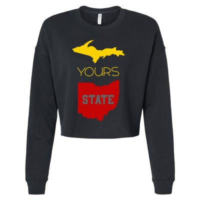 Michigan Ohio Rivalry Up Yours State Funny Cropped Pullover Crew