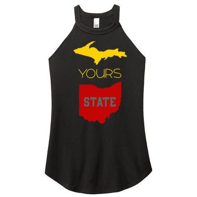 Michigan Ohio Rivalry Up Yours State Funny Women's Perfect Tri Rocker Tank