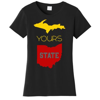 Michigan Ohio Rivalry Up Yours State Funny Women's T-Shirt