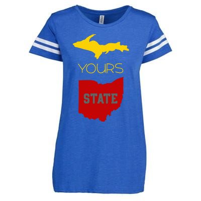 Michigan Ohio Rivalry Up Yours State Funny Enza Ladies Jersey Football T-Shirt