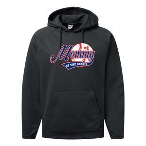 Mommy of Rookie 1st Birthday Baseball Theme Matching Party Performance Fleece Hoodie