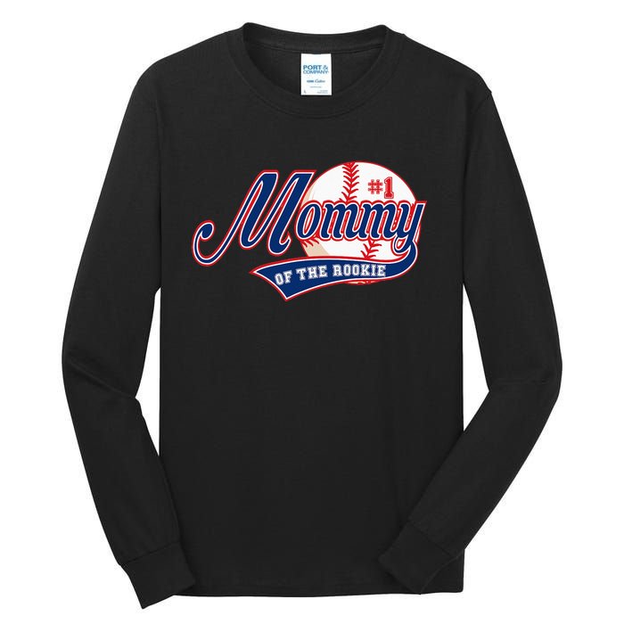 Mommy of Rookie 1st Birthday Baseball Theme Matching Party Tall Long Sleeve T-Shirt