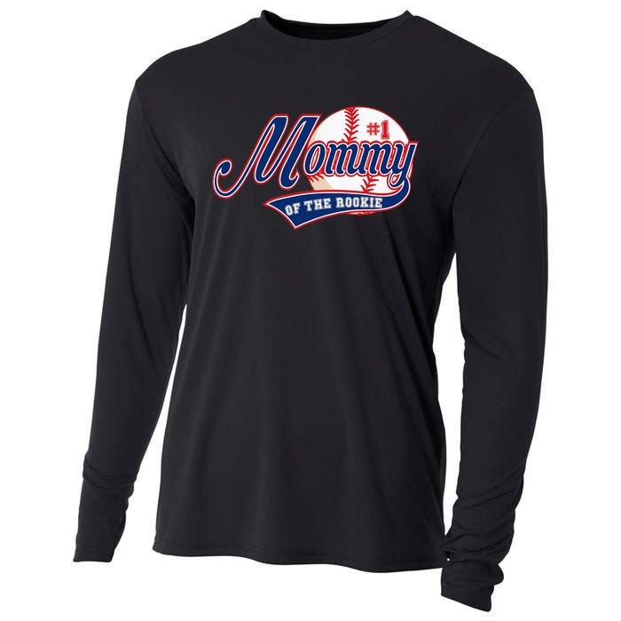 Mommy of Rookie 1st Birthday Baseball Theme Matching Party Cooling Performance Long Sleeve Crew