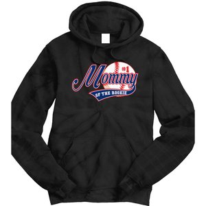 Mommy of Rookie 1st Birthday Baseball Theme Matching Party Tie Dye Hoodie