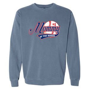 Mommy of Rookie 1st Birthday Baseball Theme Matching Party Garment-Dyed Sweatshirt