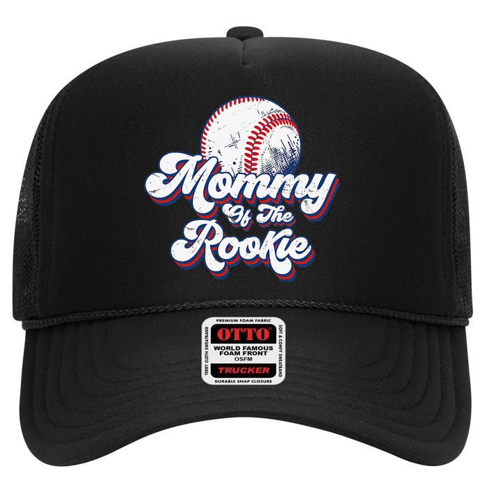 Mommy of Rookie 1st Birthday Baseball Theme Matching Party High Crown Mesh Back Trucker Hat