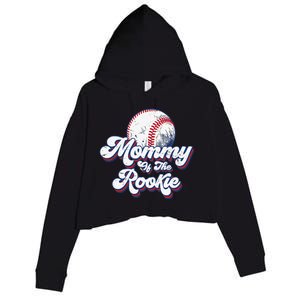 Mommy of Rookie 1st Birthday Baseball Theme Matching Party Crop Fleece Hoodie